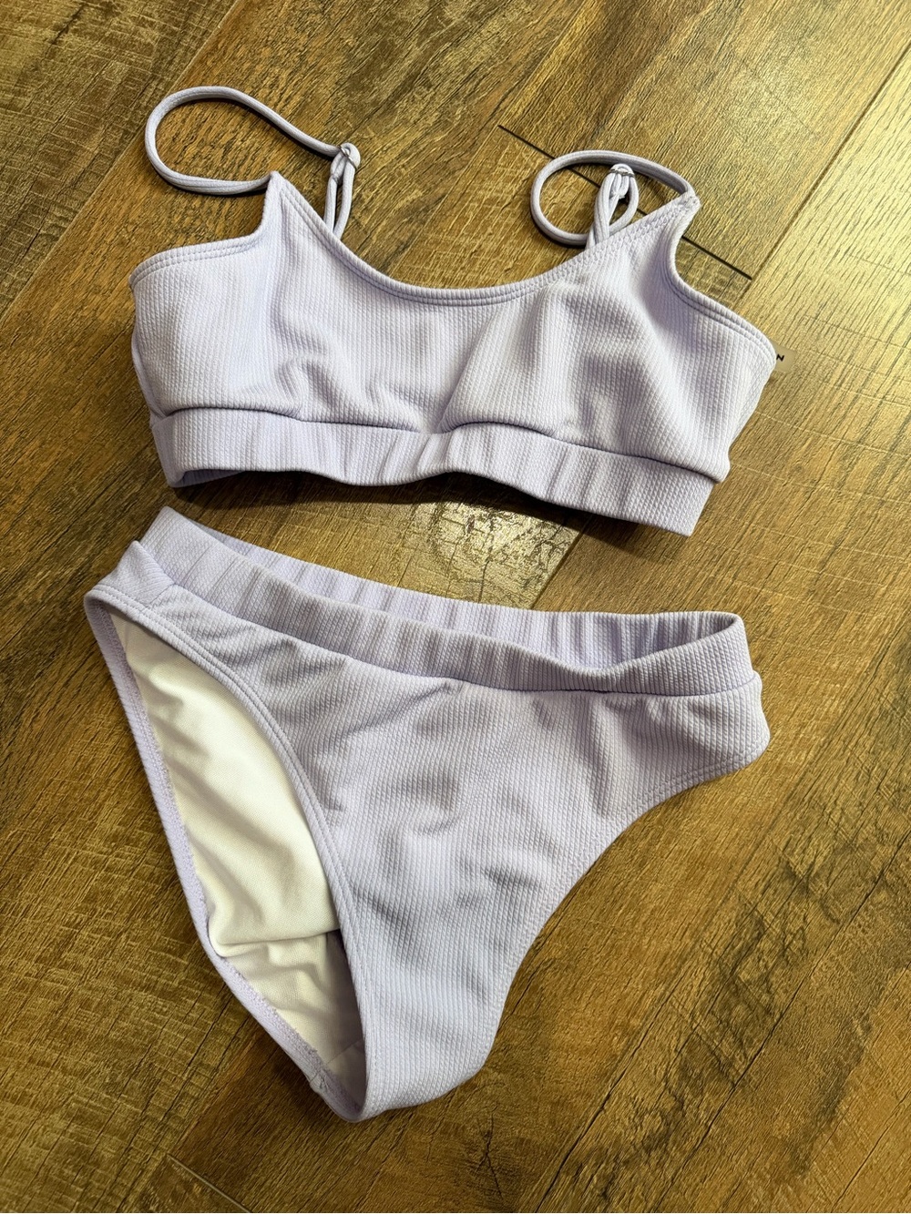 Lilac Ribbed Two-Piece Bikini Set